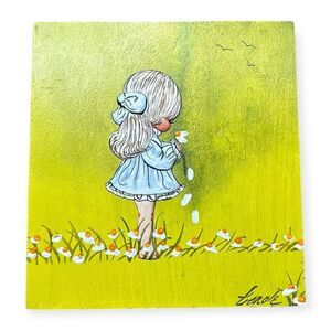 VINTAGE Dimensional Little Girl Wall Plaque – 1960s/70s Nursery Decor